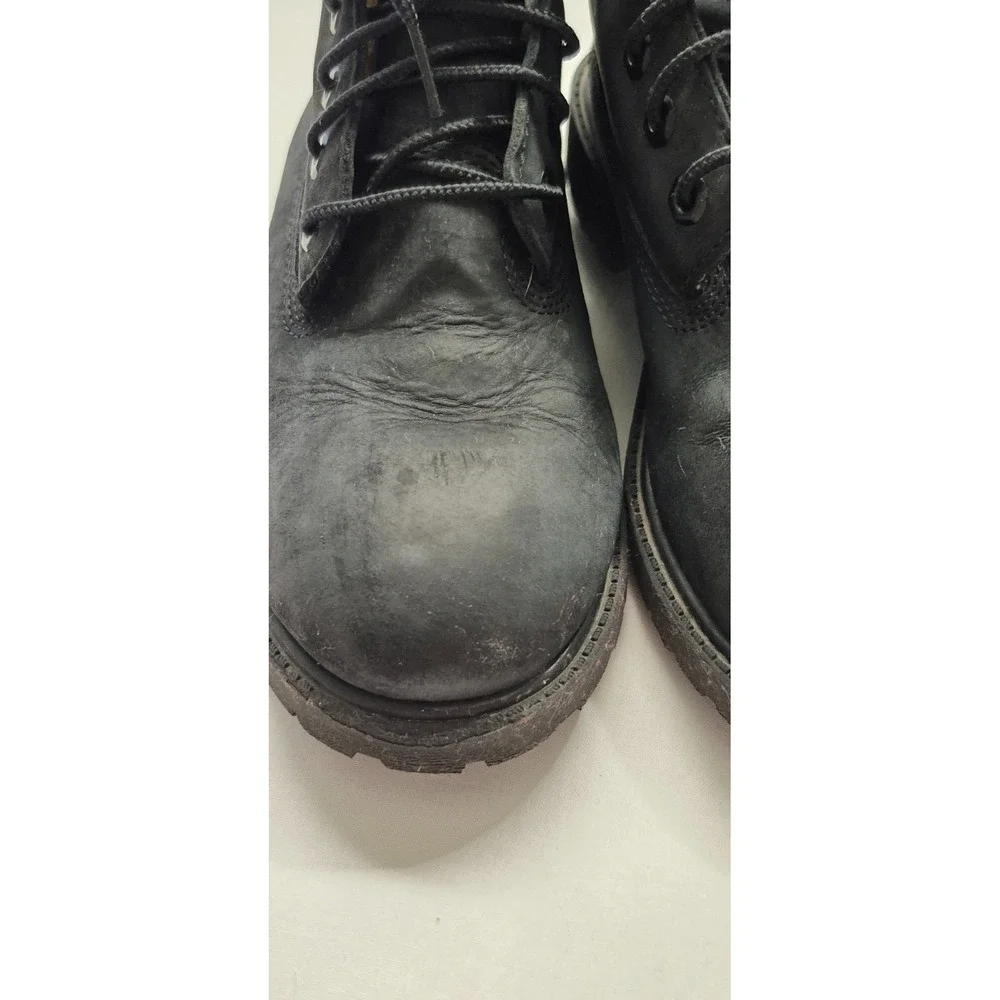 Timberland boy's black outdoor lace up leather ankle‎ boots sz. 3